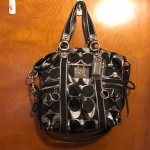 Coach black and silver purse